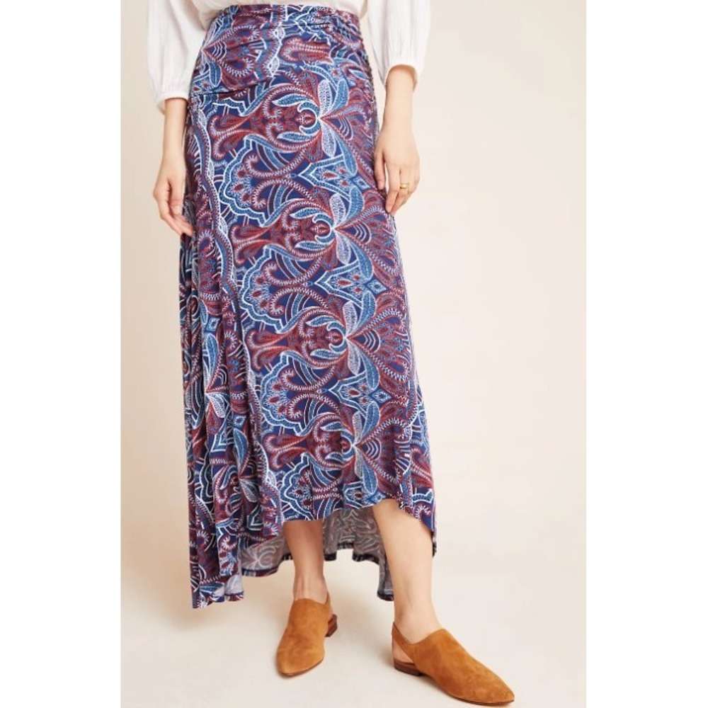 Maeve Melissa Skirt Women Small NEW Boho Paisley Festival High-Low Anthropologie